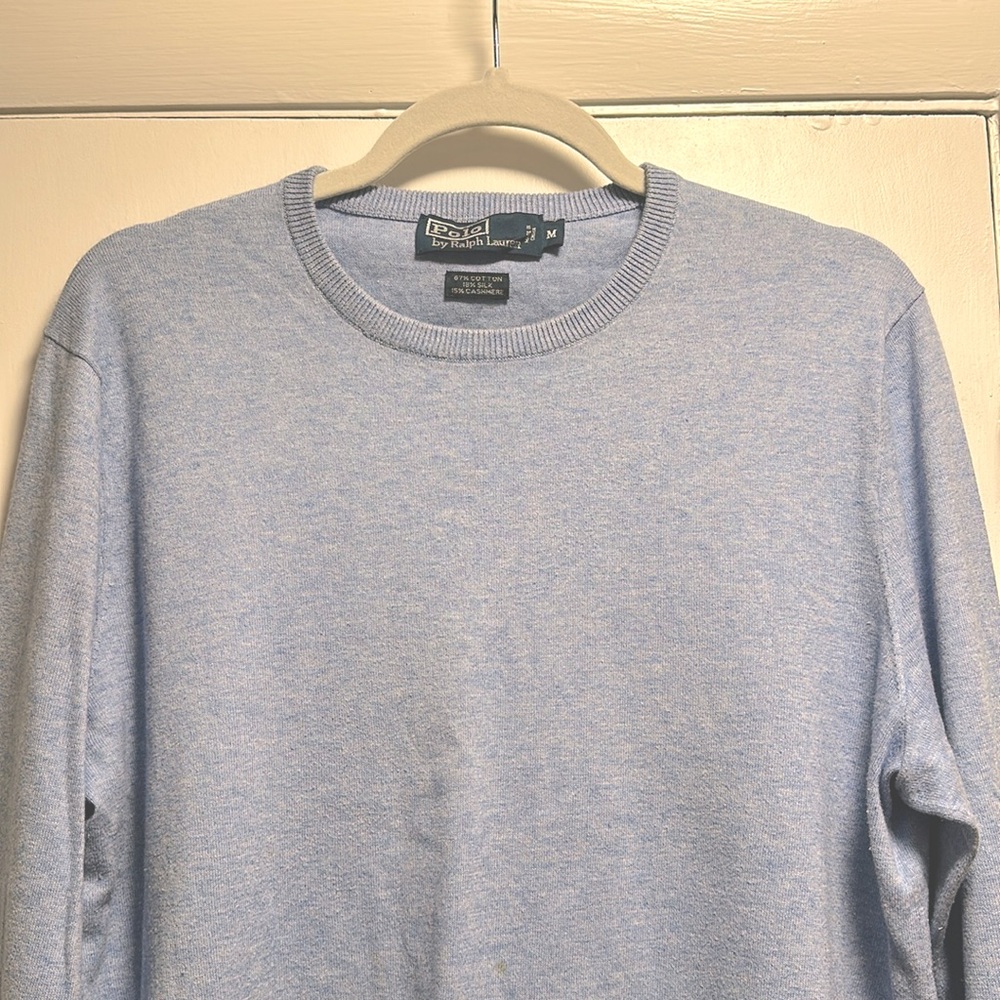 Men’s Cashmere, Cotton, Silk Blend Crew Neck Sweater
